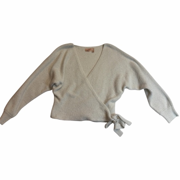 Willow + Root Tinsel White Wrap Cardigan Sweater - Picture 5 of 10